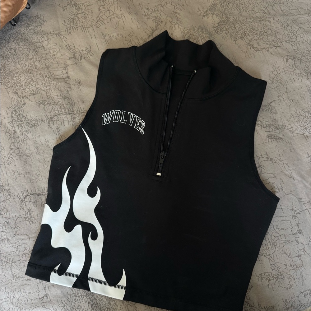 Darc Sport Black Muscle Tee with White Flames